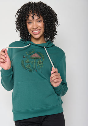 Jungle Green: Gemütlicher Hoodie aus Bio-Baumwolle für Damen [12072]