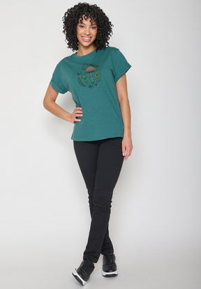 Jungle Green: Lässiges T-Shirt aus Bio-Baumwolle für Damen [12085]