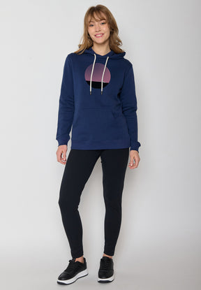 Navy: Gemütlicher Hoodie aus Bio-Baumwolle für Damen [12089]