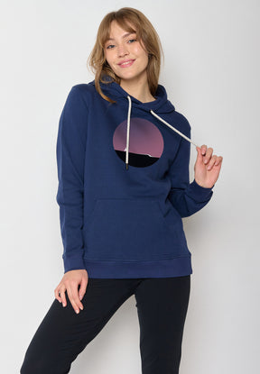 Navy: Gemütlicher Hoodie aus Bio-Baumwolle für Damen [12090]
