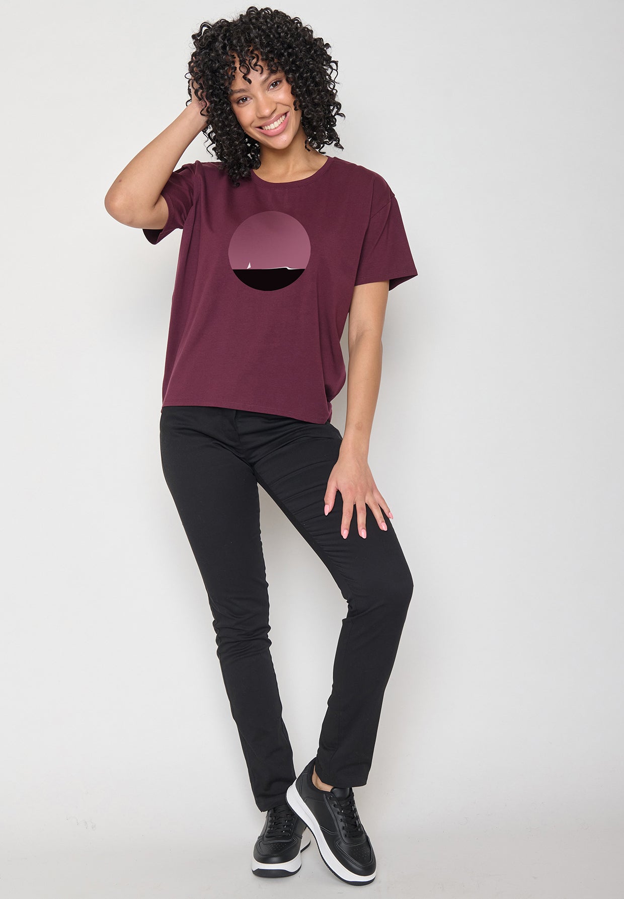 Velvet Rain: Lässiges T-Shirt aus Bio-Baumwoll Mix für Damen [12092]