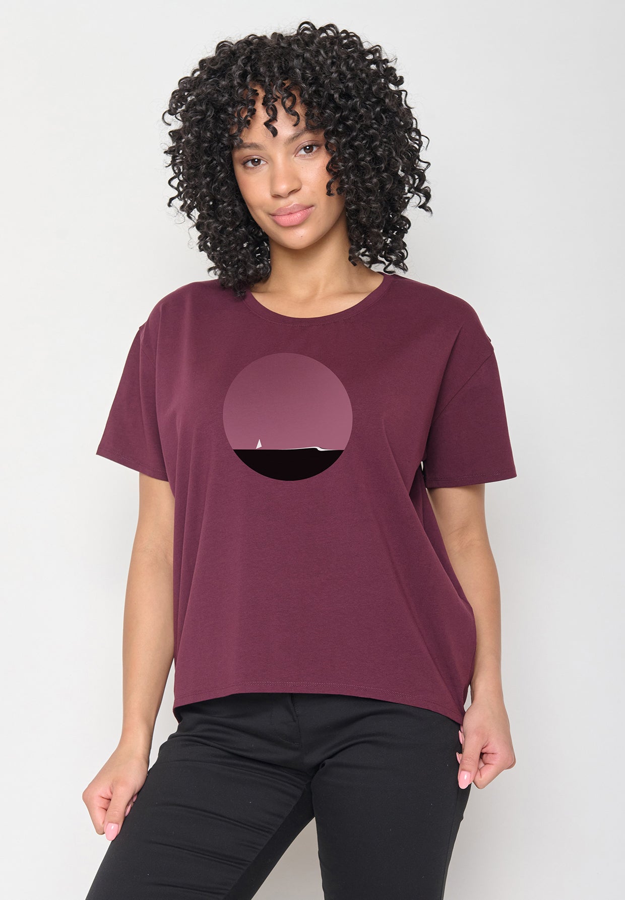 Velvet Rain: Lässiges T-Shirt aus Bio-Baumwoll Mix für Damen [12094]