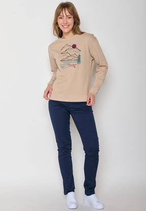 Latte: Gemütliches Sweatshirt aus Bio-Baumwolle für Damen [12105]