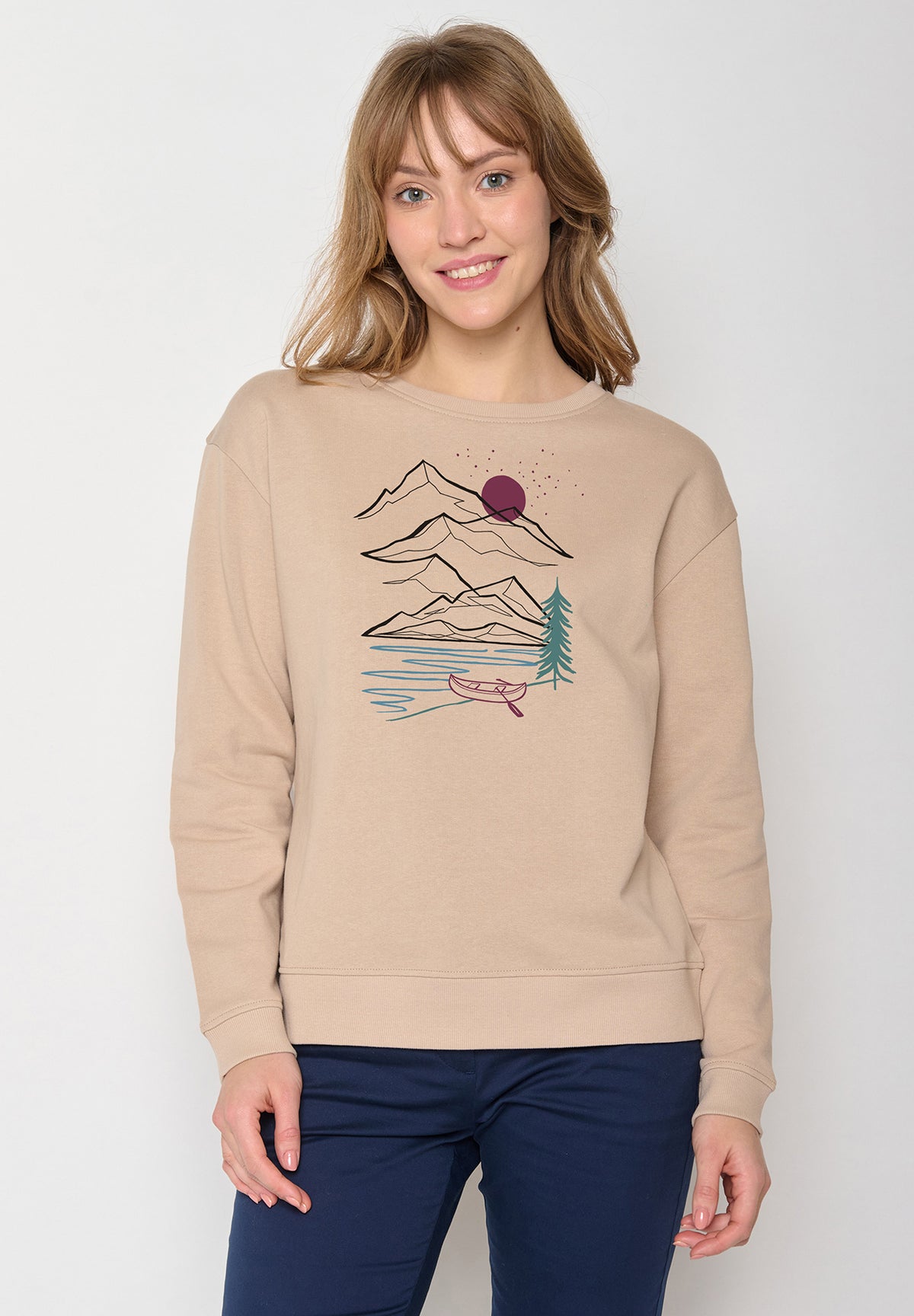 Latte: Gemütliches Sweatshirt aus Bio-Baumwolle für Damen [12106]