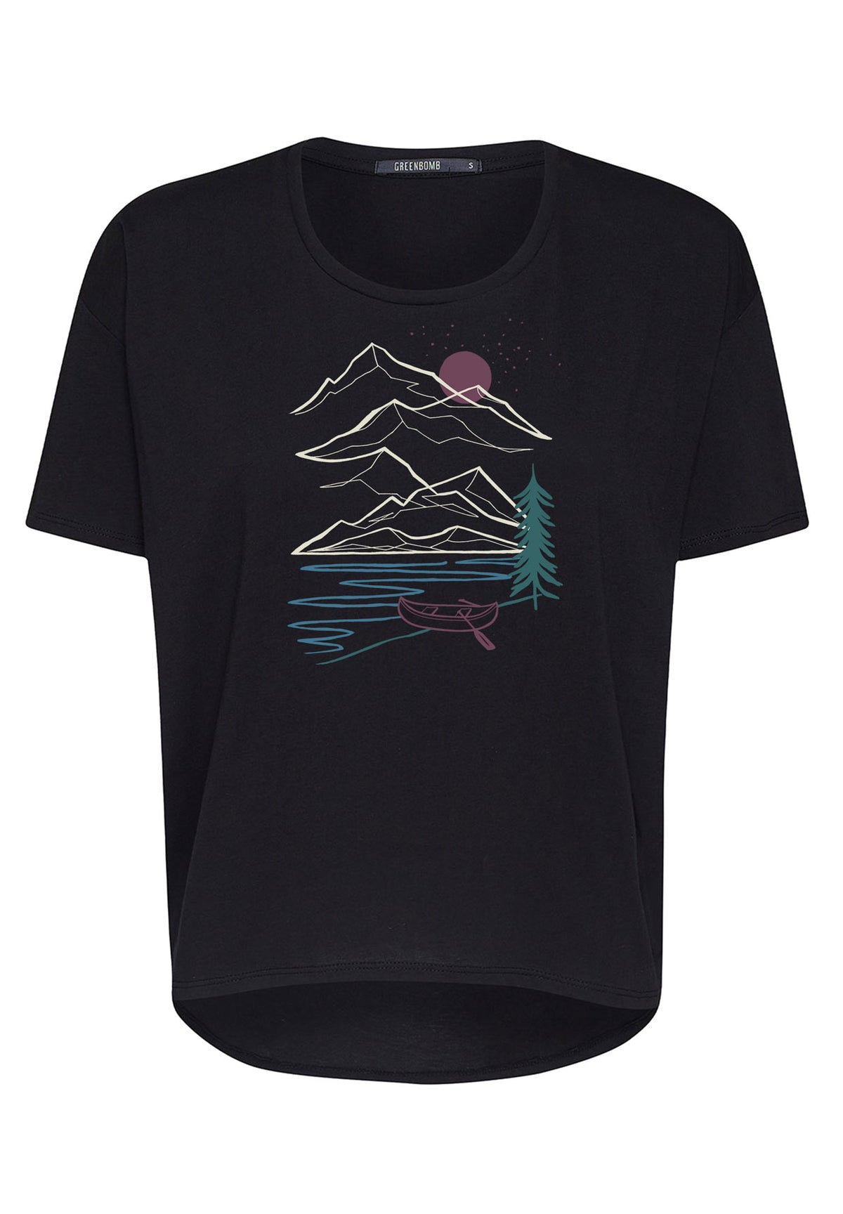 Black: Lässiges T-Shirt aus Bio-Baumwoll-Mix für Damen [12111]