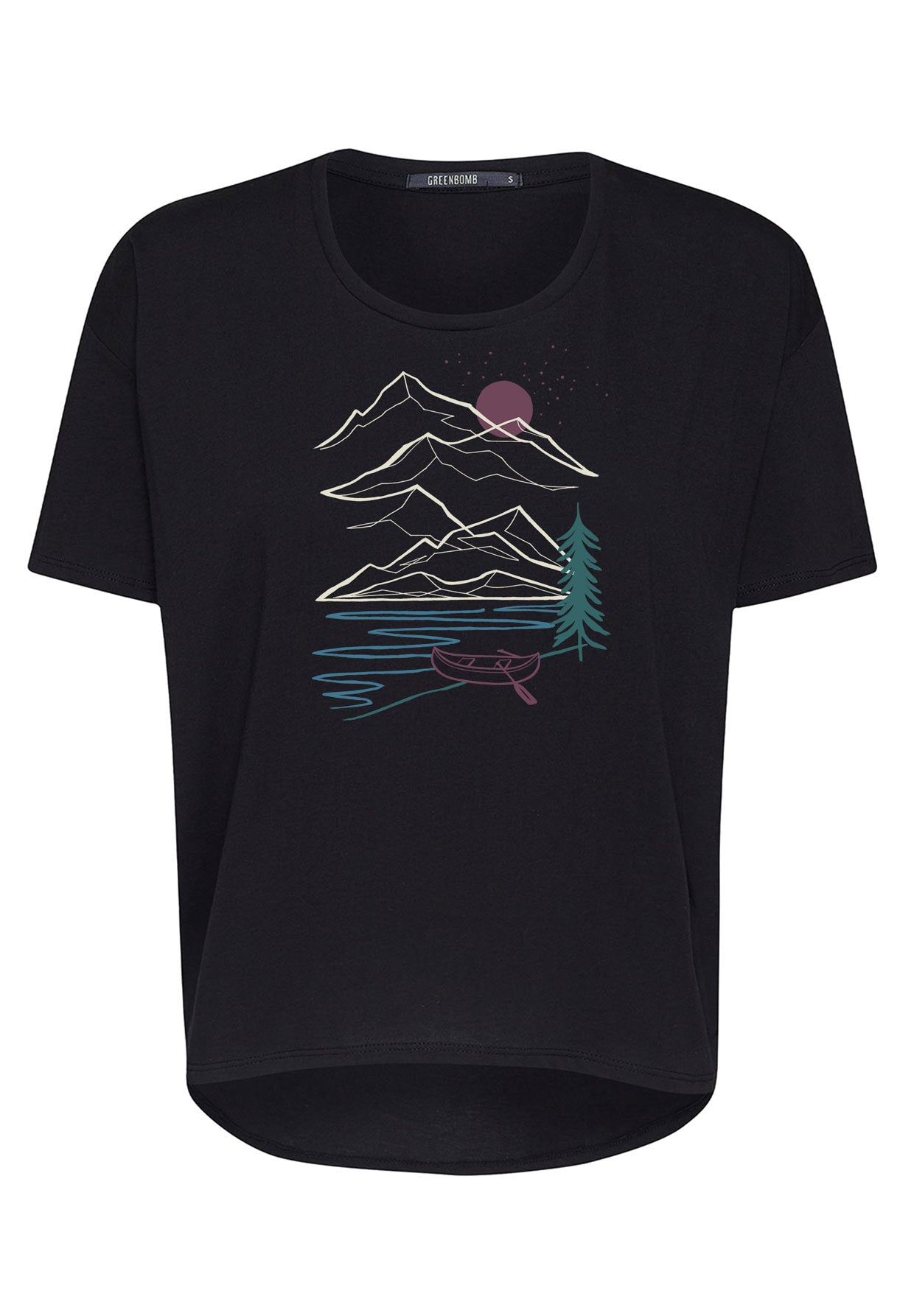 Black: Lässiges T-Shirt aus Bio-Baumwoll-Mix für Damen [12111]