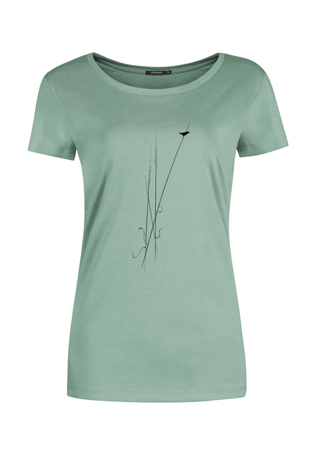Pale Green: Lässiges T-Shirt aus Bio-Baumwolle für Damen [12144]
