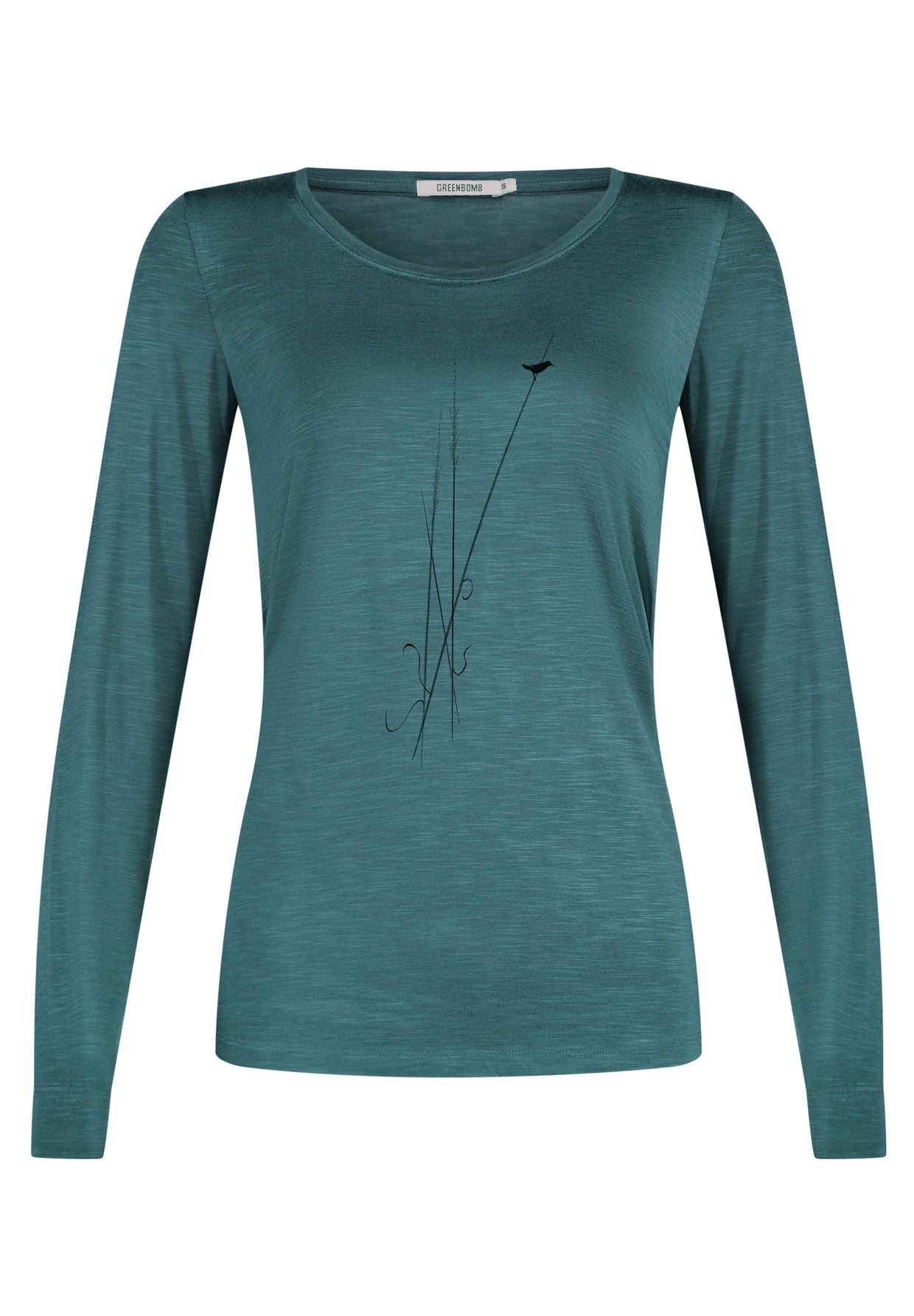 Jungle Green: Lässiges Longsleeve aus Viskose (LENZING™ ECOVERO™) Mix für Damen [12148]