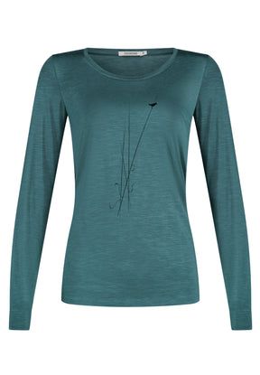 Jungle Green: Lässiges Longsleeve aus Viskose (LENZING™ ECOVERO™) Mix für Damen [12148]