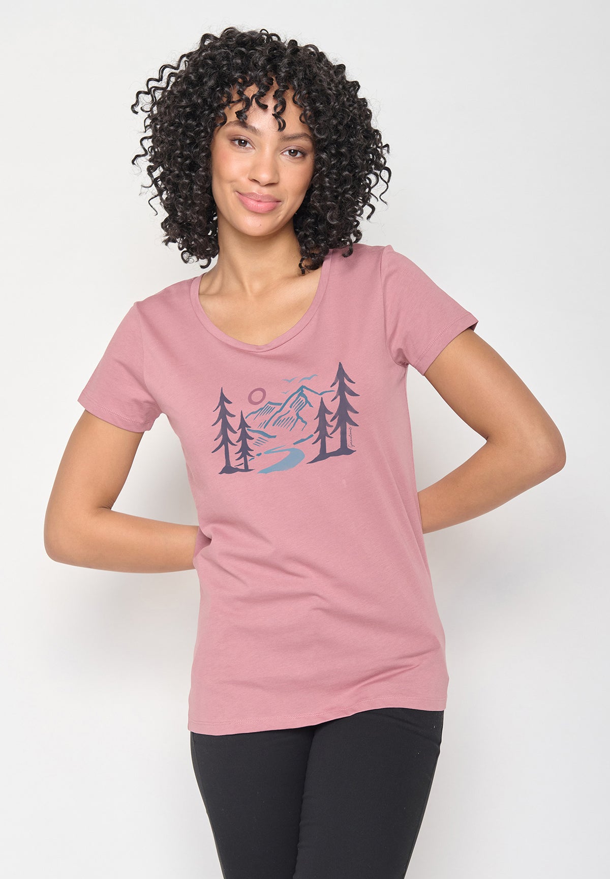 Old Rose: Lässiges T-Shirt aus Bio-Baumwolle für Damen [12164]