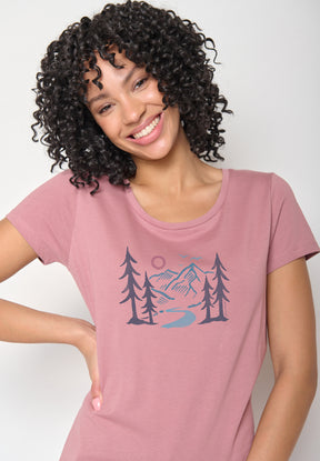 Old Rose: Lässiges T-Shirt aus Bio-Baumwolle für Damen [12165]