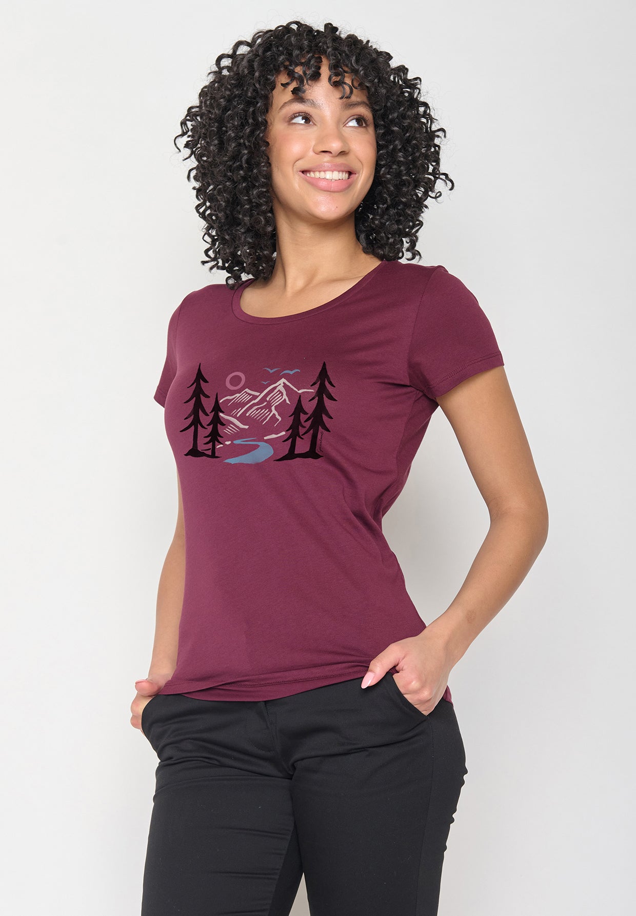 Velvet Rain: Lässiges T-Shirt aus Bio-Baumwolle für Damen [12169]