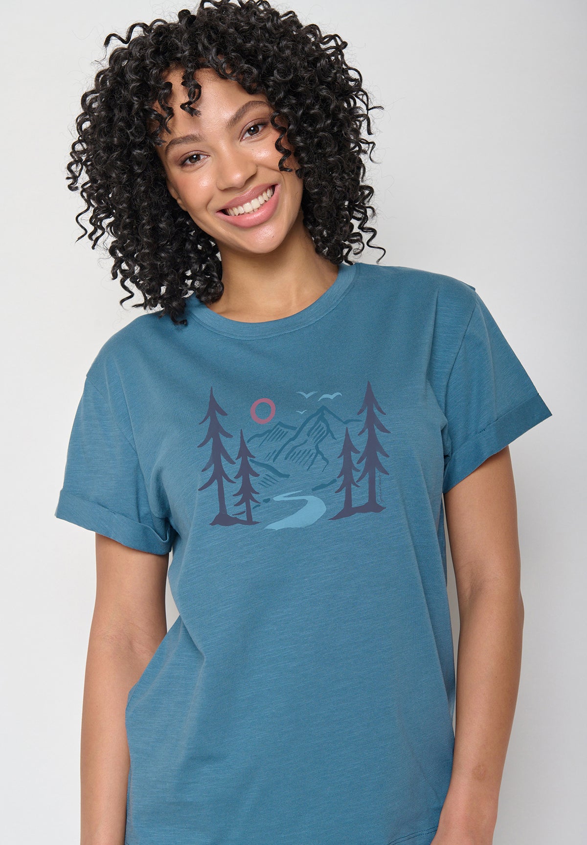 Steelblue: Lässiges T-Shirt aus Bio-Baumwolle für Damen [12173]