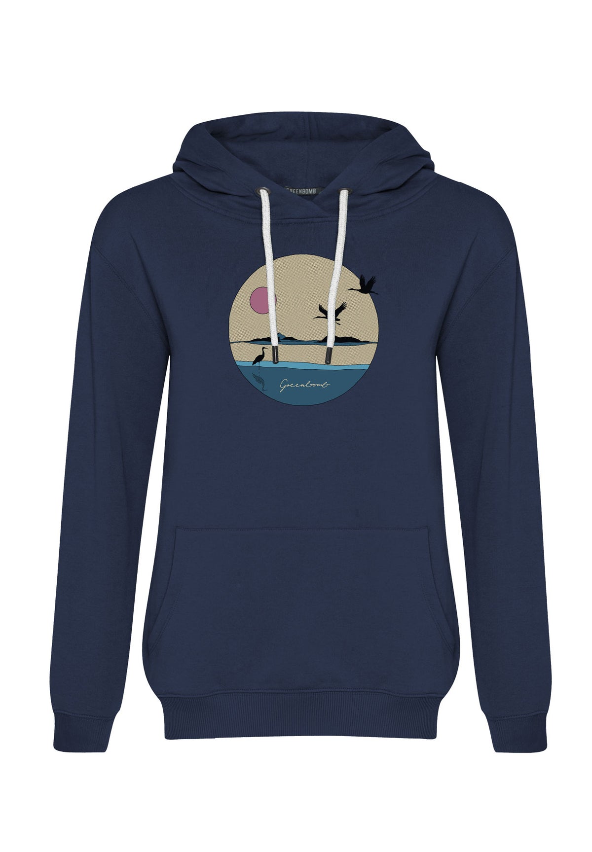 Navy: Gemütlicher Hoodie aus Bio-Baumwolle für Damen [12178]