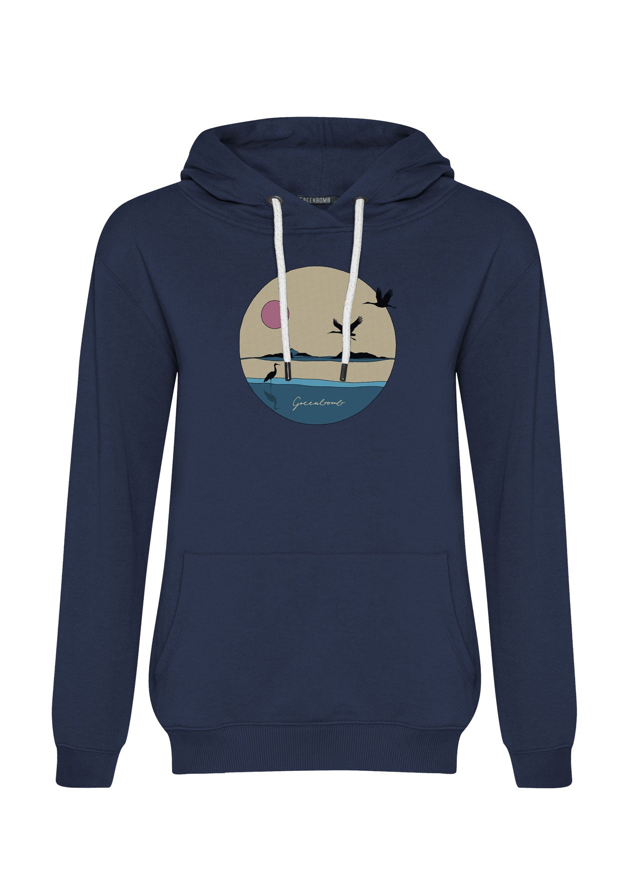 Navy: Gemütlicher Hoodie aus Bio-Baumwolle für Damen [12178]