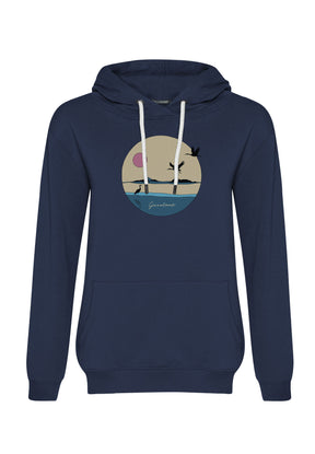 Navy: Gemütlicher Hoodie aus Bio-Baumwolle für Damen [12178]