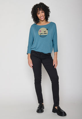 Steelblue: Lässiges T-Shirt aus Bio-Baumwolle für Damen [12188]