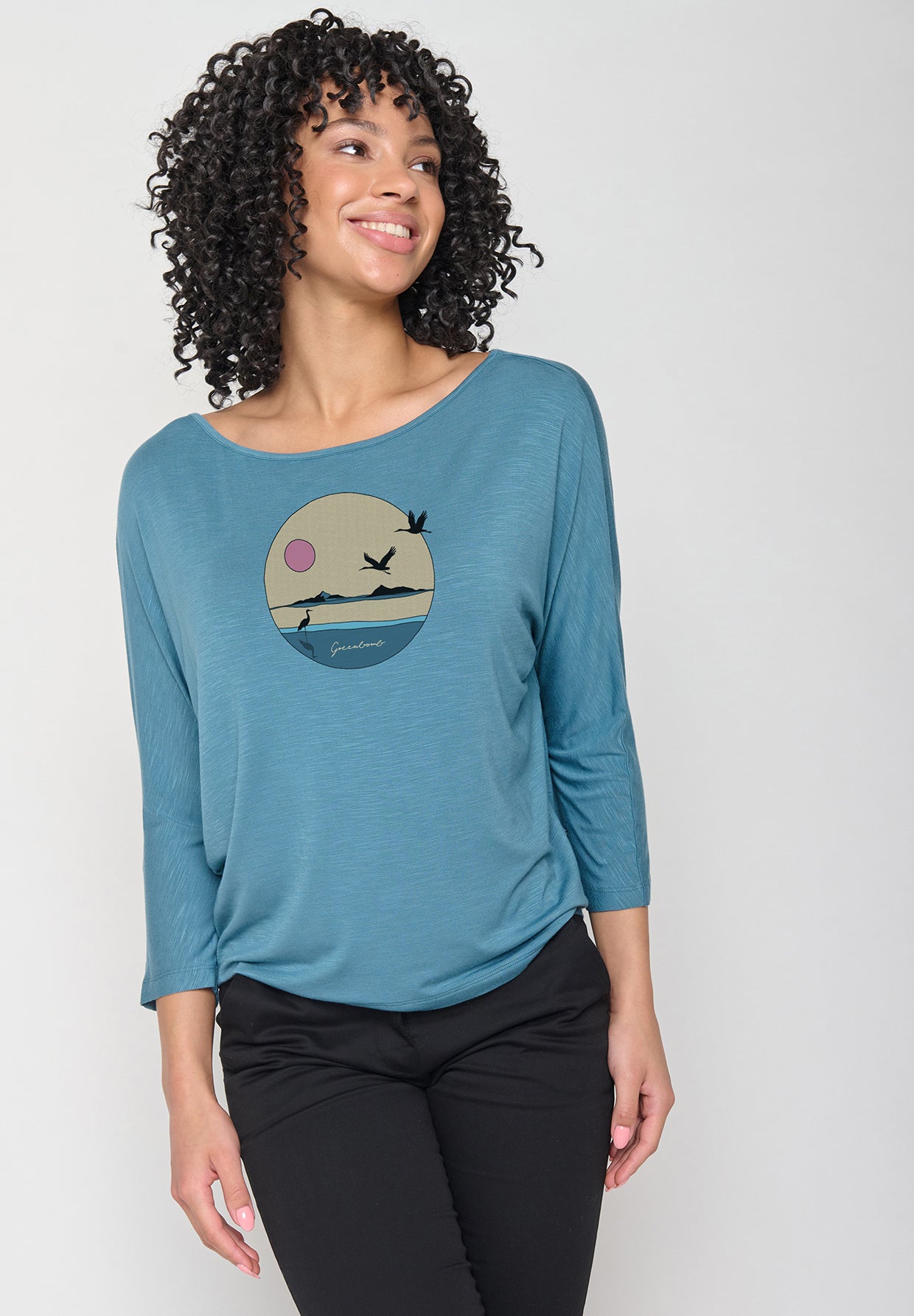 Steelblue: Lässiges T-Shirt aus Bio-Baumwolle für Damen [12189]