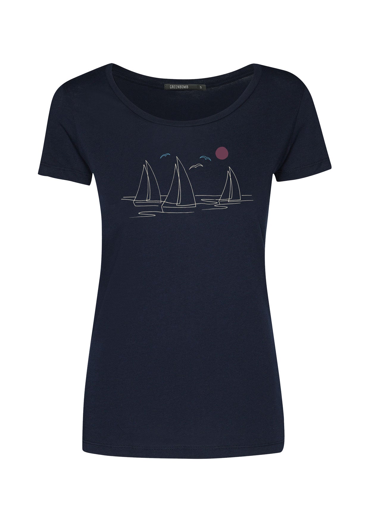 Dark Navy: Sportliches T-Shirt aus Bio-Baumwolle für Damen [12195]