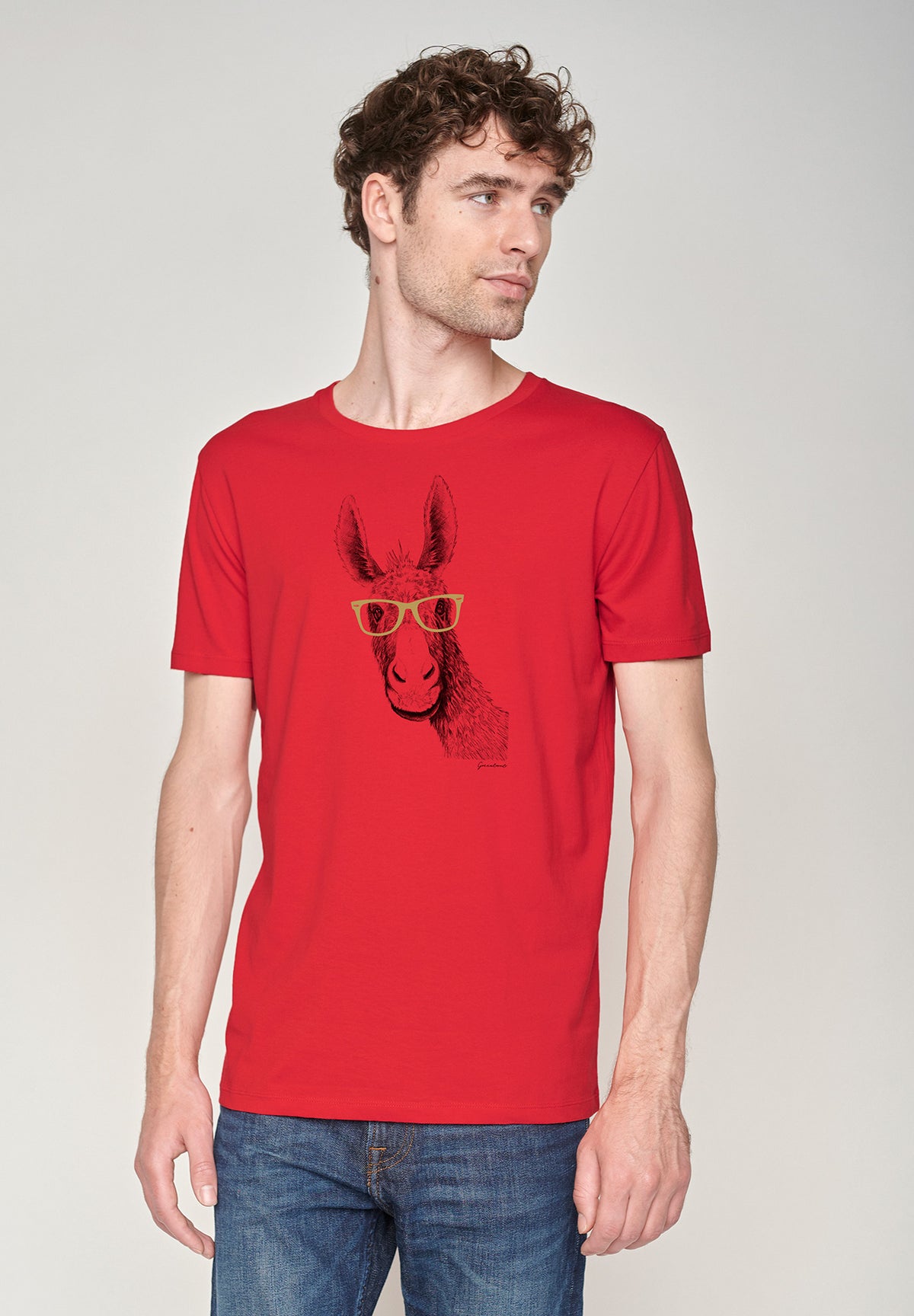 Flame Red: Sportliches T-Shirt aus Bio-Baumwolle für Herren [1377]