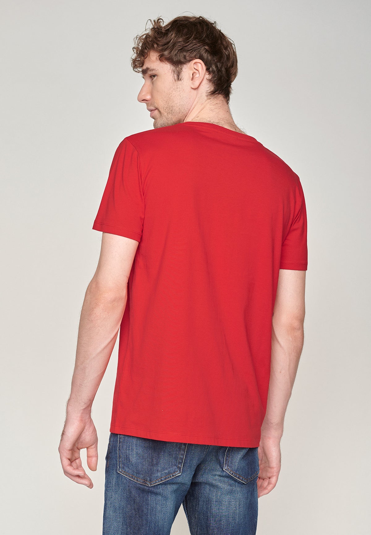 Flame Red: Sportliches T-Shirt aus Bio-Baumwolle für Herren [1379]