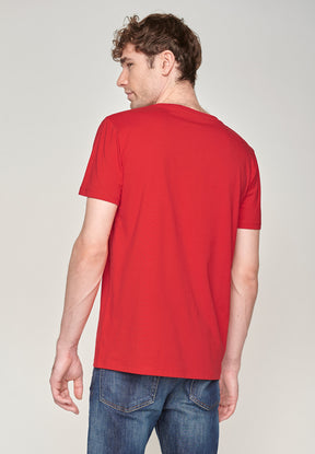 Flame Red: Sportliches T-Shirt aus Bio-Baumwolle für Herren [1379]