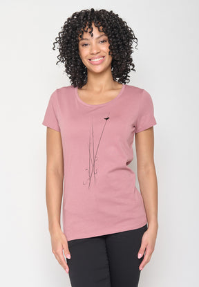 Rosa Lässiges T-Shirt aus Bio-Baumwolle für Damen (1)