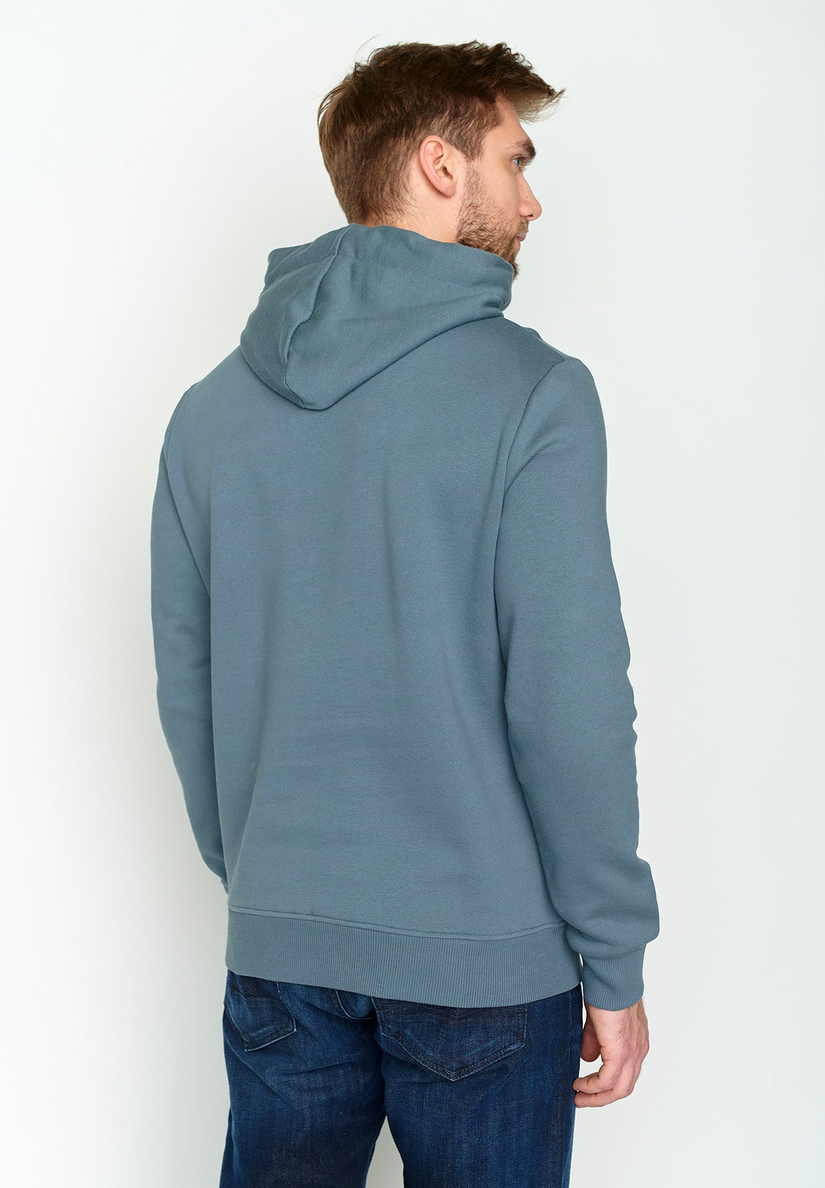 Grauer Kuschliger Hoodie aus Bio-Baumwolle für Herren (2)