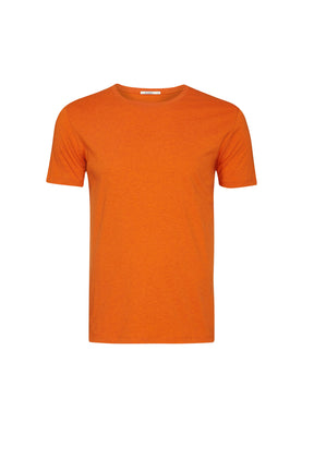 Black Heather Orange: Sportliches T-Shirt aus Bio-Baumwolle für Herren [140]