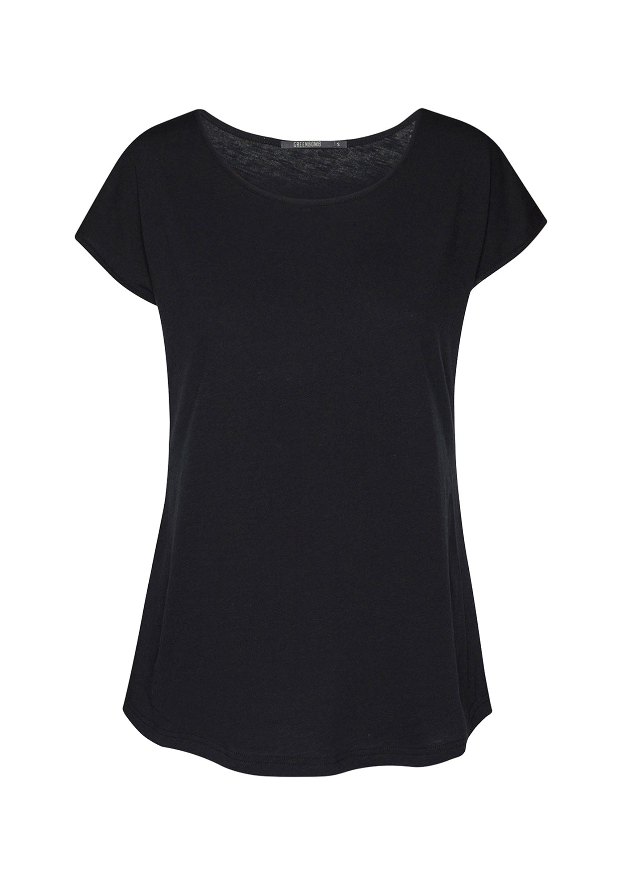 Schwarz:  Sportliches T-Shirt aus Bio-Baumwolle für Damen [15041]