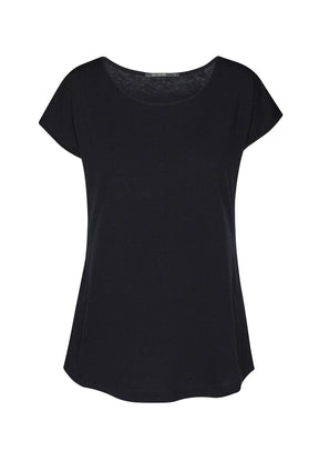 Schwarz:  Sportliches T-Shirt aus Bio-Baumwolle für Damen [15041]