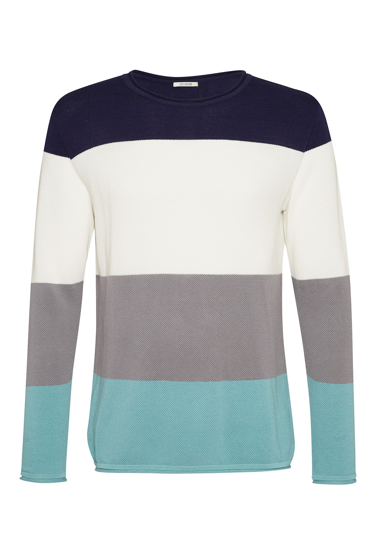 Blue Stripes: Elegantes Sweatshirt aus Bio-Baumwolle für Herren [15221]