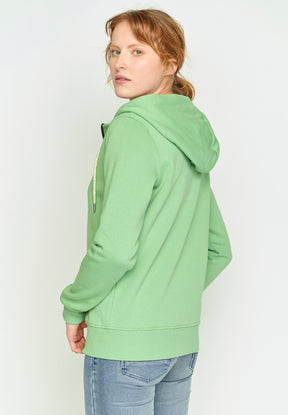 Grün:  Gemütliche Zipjacke aus Bio-Baumwolle für Damen [15230]