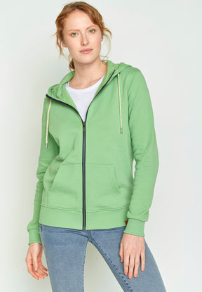 Mermaid Green: Gemütliche Zipjacke aus Bio-Baumwolle für Damen [15231]