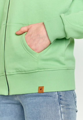 Mermaid Green: Gemütliche Zipjacke aus Bio-Baumwolle für Damen [15232]