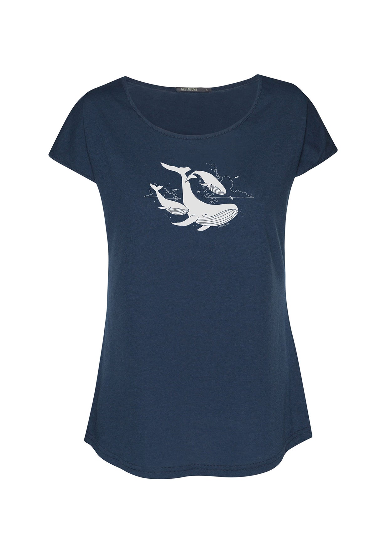 Navy: Lässiges T-Shirt aus Bio-Baumwolle für Damen [15265]
