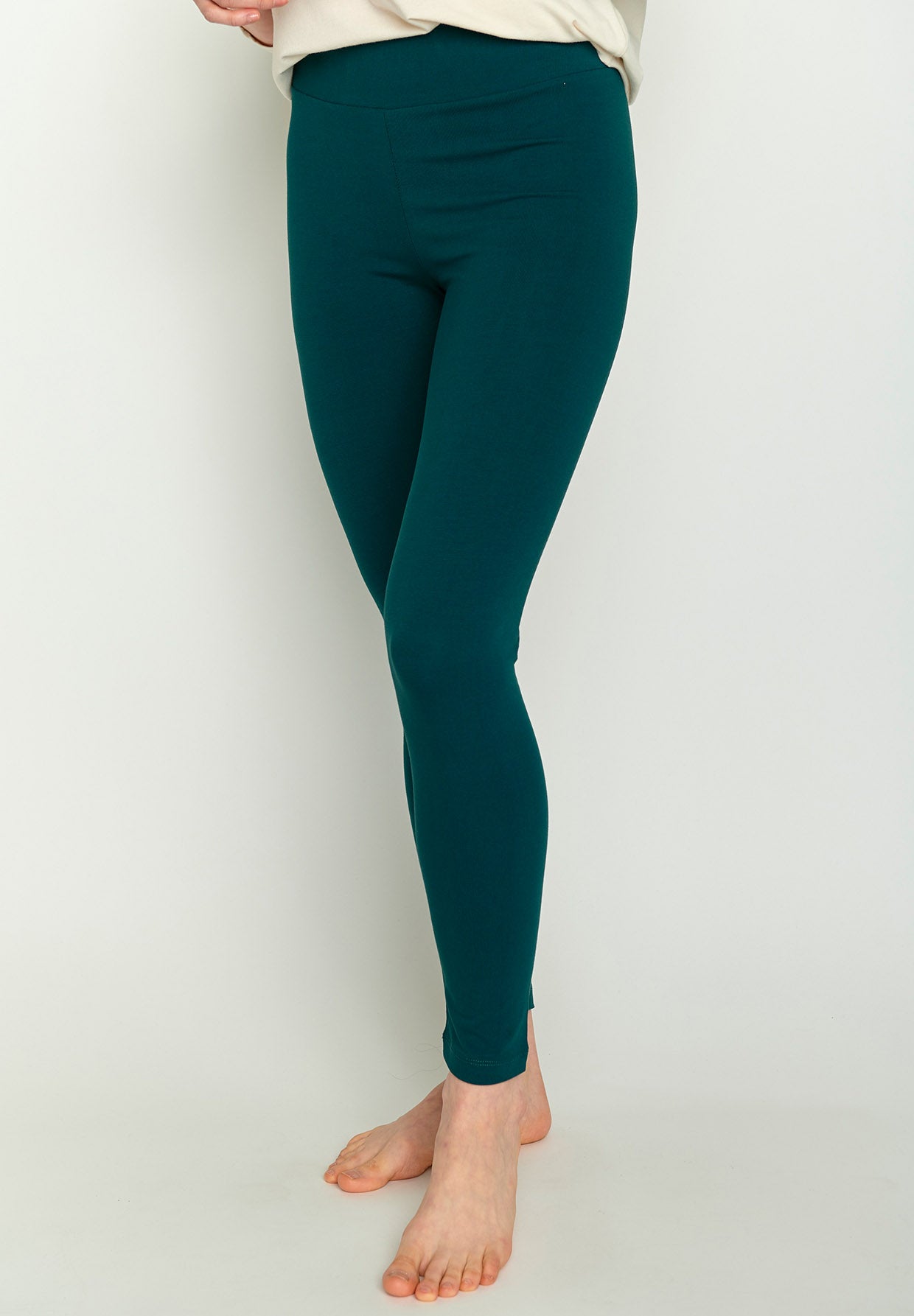 Deep Sea Blue: Lässige Leggings aus Bio-Baumwolle für Damen [15381]