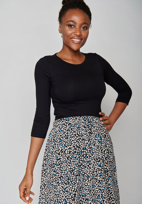 Black: Sportliches Longsleeve aus LENZING™ TENCEL™ Mix für Damen [15384]