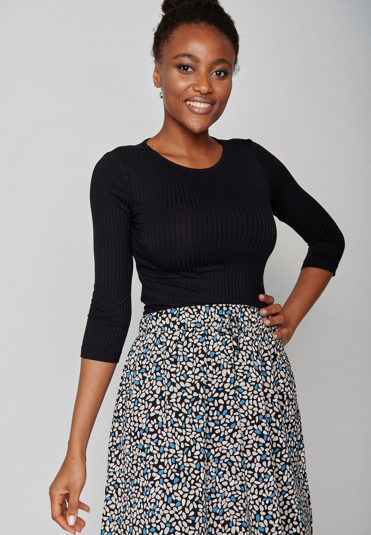 Black: Sportliches Longsleeve aus LENZING™ TENCEL™ Mix für Damen [15384]