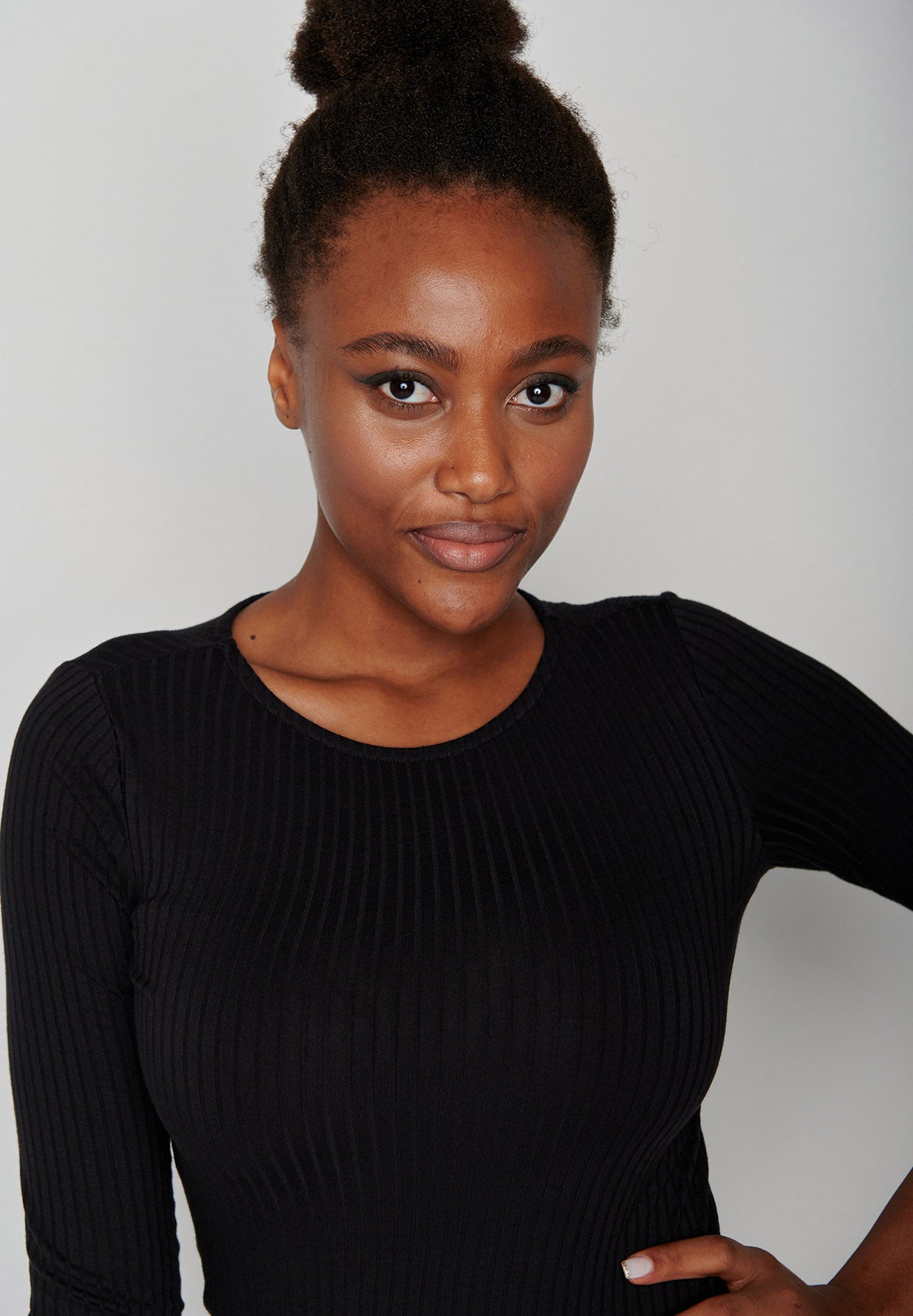 Black: Sportliches Longsleeve aus LENZING™ TENCEL™ Mix für Damen [15386]