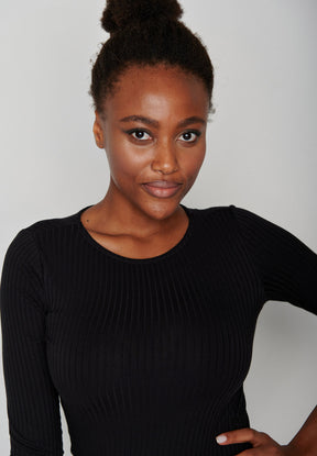 Black: Sportliches Longsleeve aus LENZING™ TENCEL™ Mix für Damen [15386]