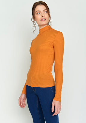 Harvest Gold: Lässiges Longsleeve aus LENZING™ TENCEL™ Mix für Damen [15398]