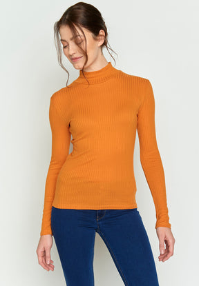 Harvest Gold: Lässiges Longsleeve aus LENZING™ TENCEL™ Mix für Damen [15400]