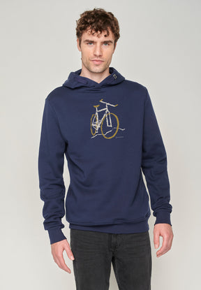 Navy: Kuschliger Hoodie aus Bio-Baumwolle für Herren [1572]