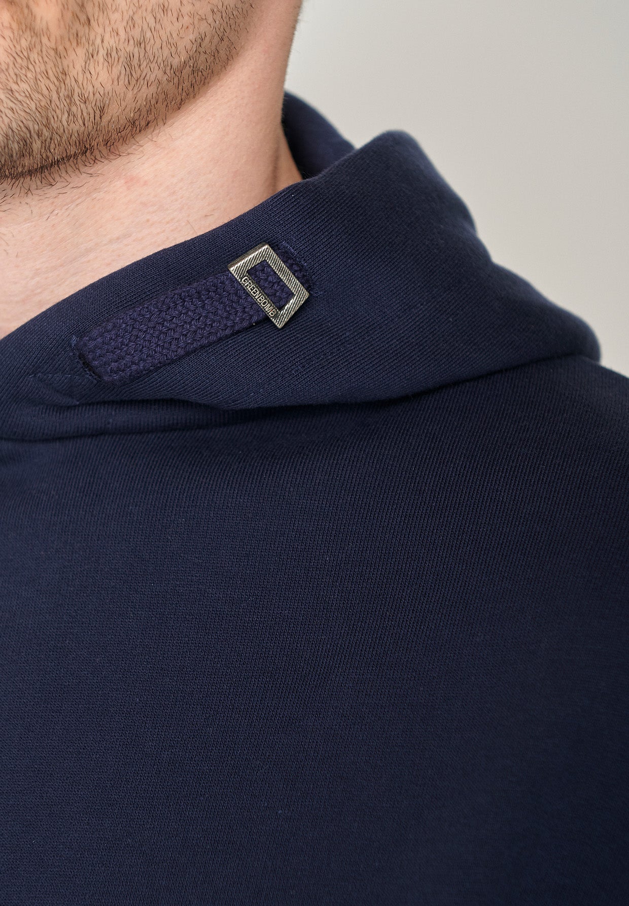 Navy: Kuschliger Hoodie aus Bio-Baumwolle für Herren [1573]