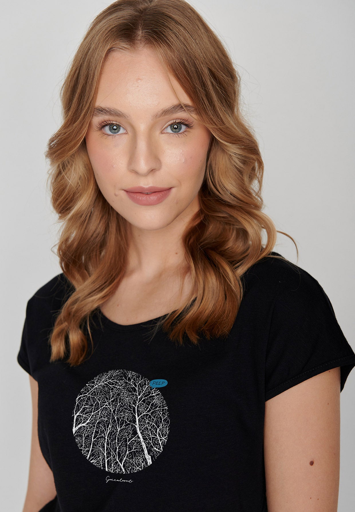 Black: Sportliches T-Shirt aus Bio-Baumwolle für Damen [15818]