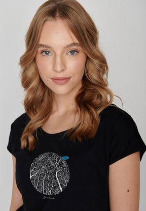 Black: Sportliches T-Shirt aus Bio-Baumwolle für Damen [15818]