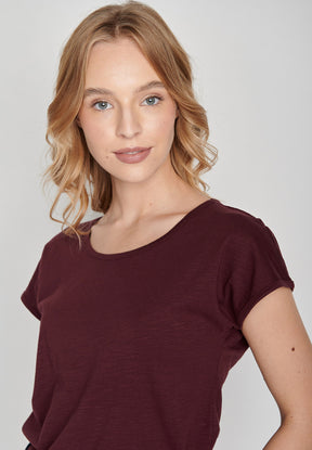 Rot:  Sportliches T-Shirt aus Bio-Baumwolle für Damen [15883]