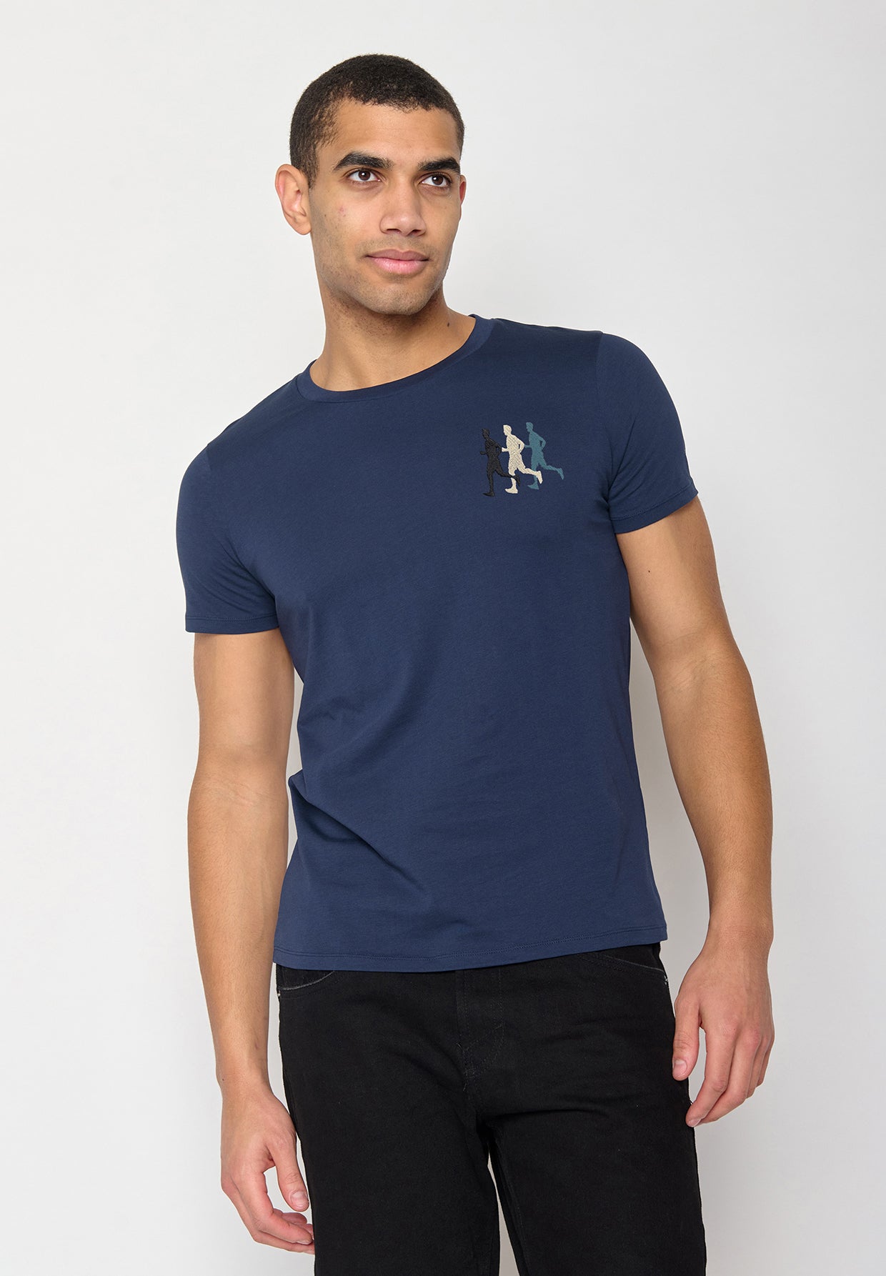 Blauer Sportliches T-Shirt aus Bio-Baumwolle für Herren (1)