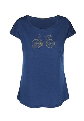 Blau:  Sportliches T-Shirt aus Bio-Baumwolle für Damen [16003]